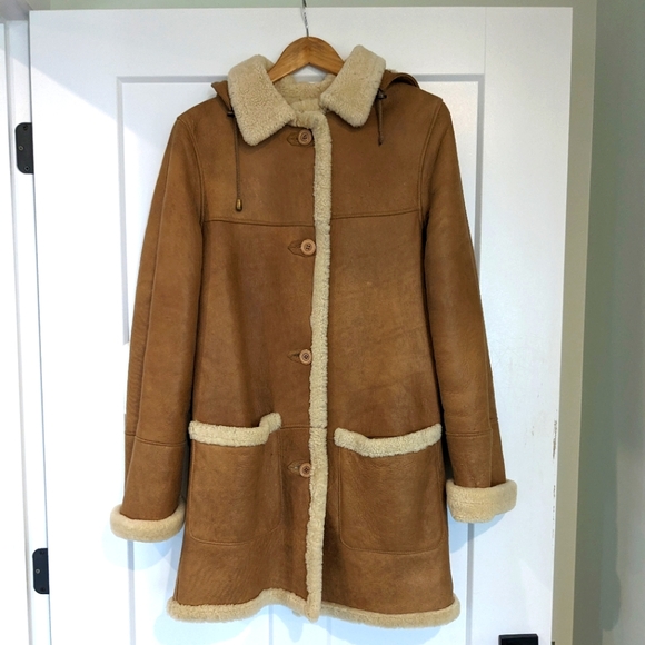 BOD & CHRISTENSEN Leather Sherpa Coat - Picture 1 of 6